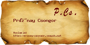Prónay Csongor névjegykártya